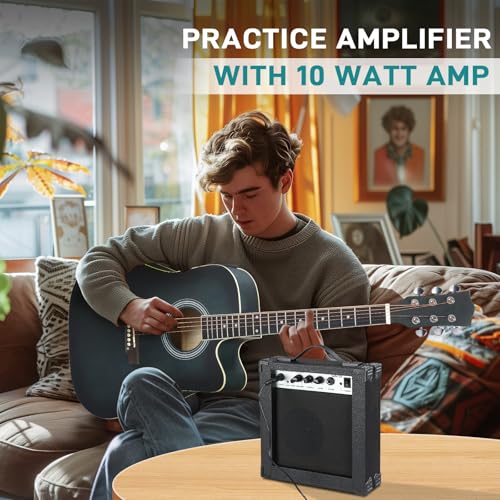 Ktaxon Full-Size Acoustic Electric Guitar with Amp, Black O1421