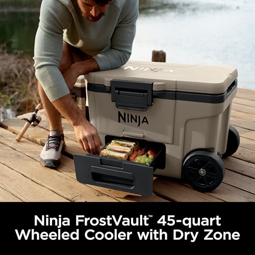 Ninja FrostVault 45QT Cooler with Wheels, Lakeshore Blue M1144