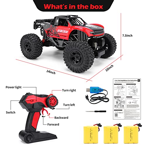 RC Trucks 4x4 Offroad Waterproof 1:12 Scale Amphibious Remote Control Car M6363