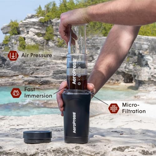 AeroPress Go Travel Coffee Press Kit - Portable 3-in-1 Coffee Maker E954