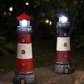 Solar Lighthouse Statue for Garden Yard Patio Decor B65450
