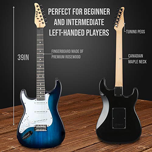 LyxPro Electric Guitar 39" Beginner Starter Kit with 20W Amp, Black B69338