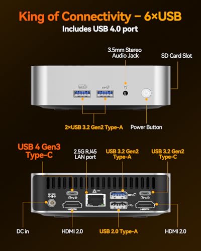 GEEKOM A8 Mini PC, AMD Ryzen 7, 32GB DDR5, 1TB SSD, Windows 11 Pro U24368
