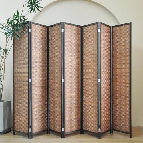 Bamboo Room Divider 6 Panel Folding Screen 67"H x 92.1"W X2437