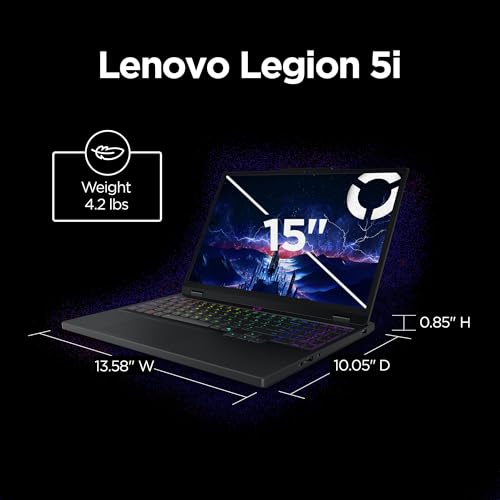 Lenovo Legion 5i Gaming Laptop, 15" OLED 165Hz, RTX 5070 S9729