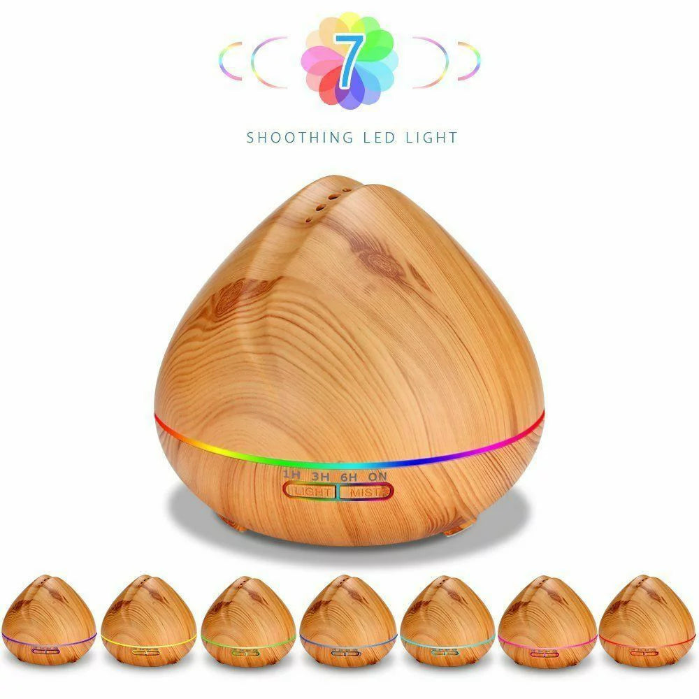 Tagital 550ml Aroma Essential Oil Diffuser Wood Grain Ultrasonic Cool Mist Humidifier N56610
