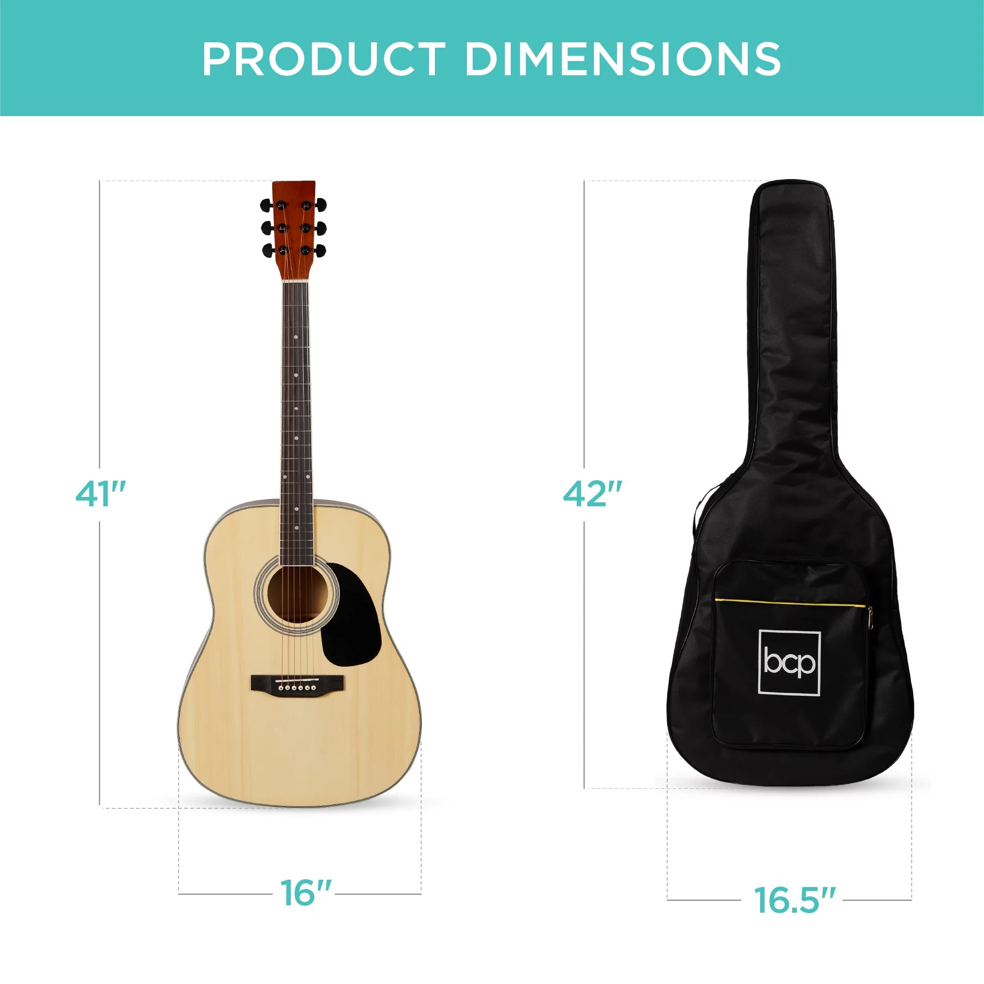 Best Choice Products 41in Full Size All-Wood Acoustic Guitar Starter Kit P54756