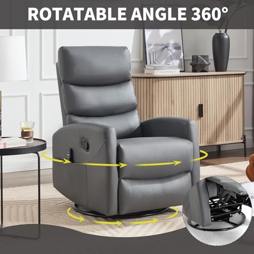 Massage Chair Recliner with Heat, Swivel Rocking, High Back Fabric Black V2333