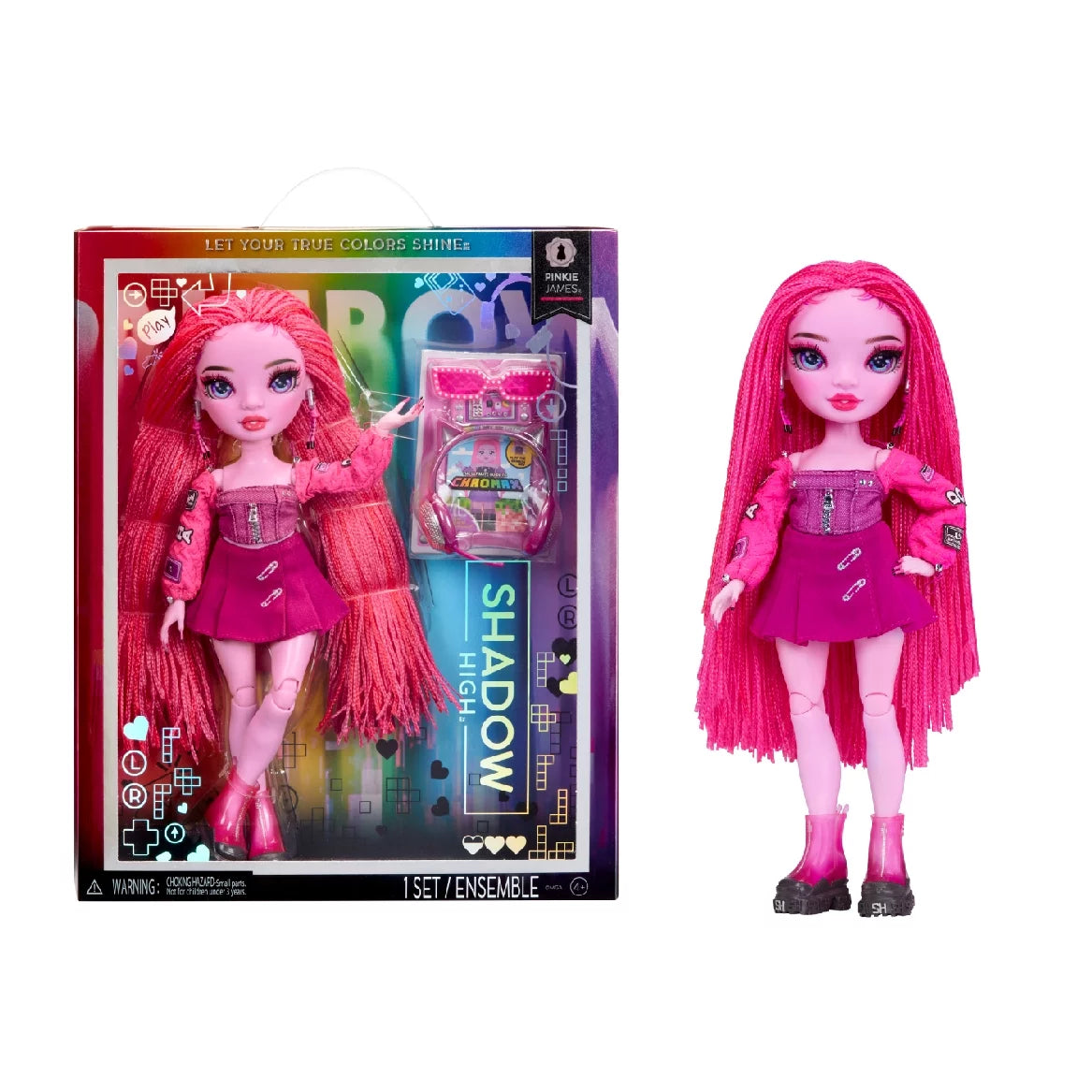 Rainbow High Shadow High Pinkie Pink Fashion Doll, Fashionable Outfit & 10+ Colorful Play Accessories Kids Gift 4-12 Years & Collectors