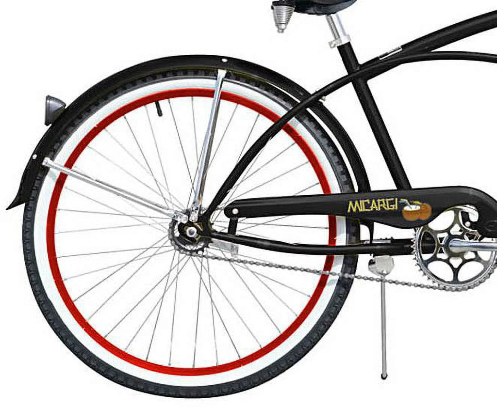 Micargi TAHITI 26" Beach Cruiser Coaster Brake Black/Red Y31973