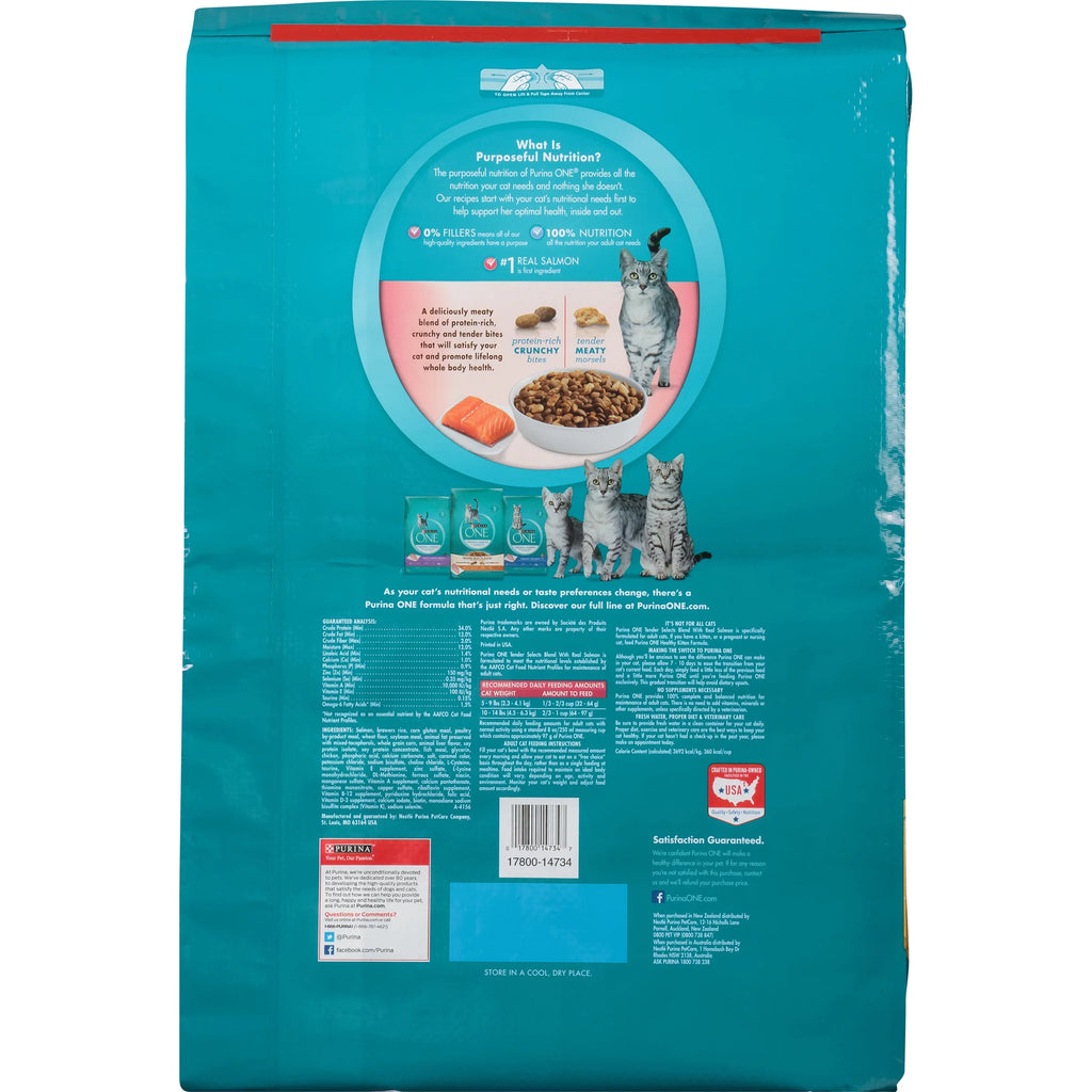 Purina ONE Tender Selects Blend with Real Salmon Cat Food, 22 lb. Bag H959