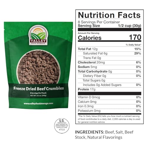 Premium Protein Bucket Freeze Dried Meat & Dairy 25 Year Shelf Life by Valley Food Storage S605261
