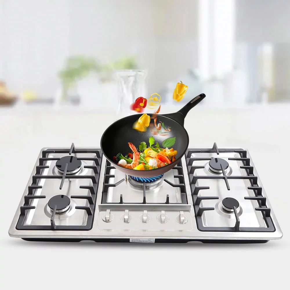 WUZSTAR Built-In 5 Burner Gas Cooktop, Stainless Steel Z553035