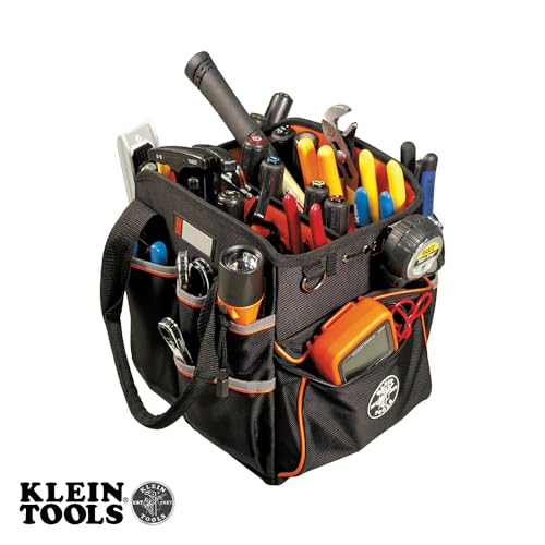 Klein Tools 55419SP-14 Tool Bag with Shoulder Strap, 14 Pockets O8402