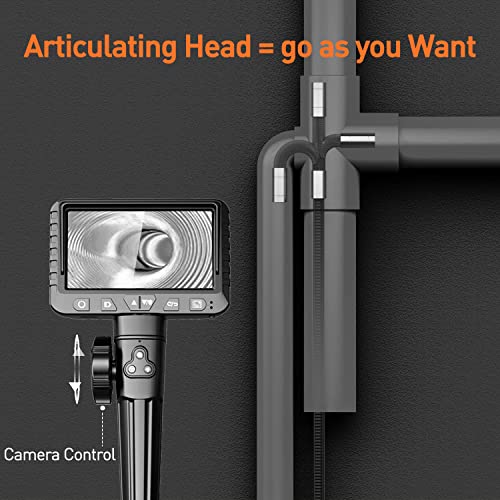 10FT Articulating Borescope Inspection Camera with Two-Way Steering V549