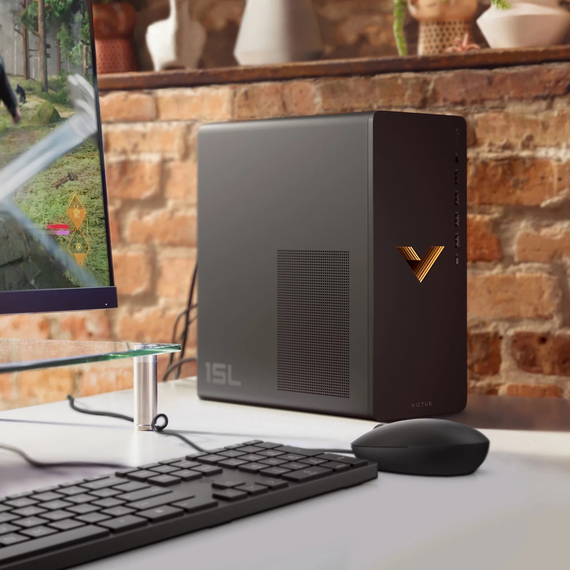 HP Victus 15L Gaming Desktop PC, AMD Ryzen 5, RX6400, 8GB RAM, 512GB SSD, Windows 11 K700977