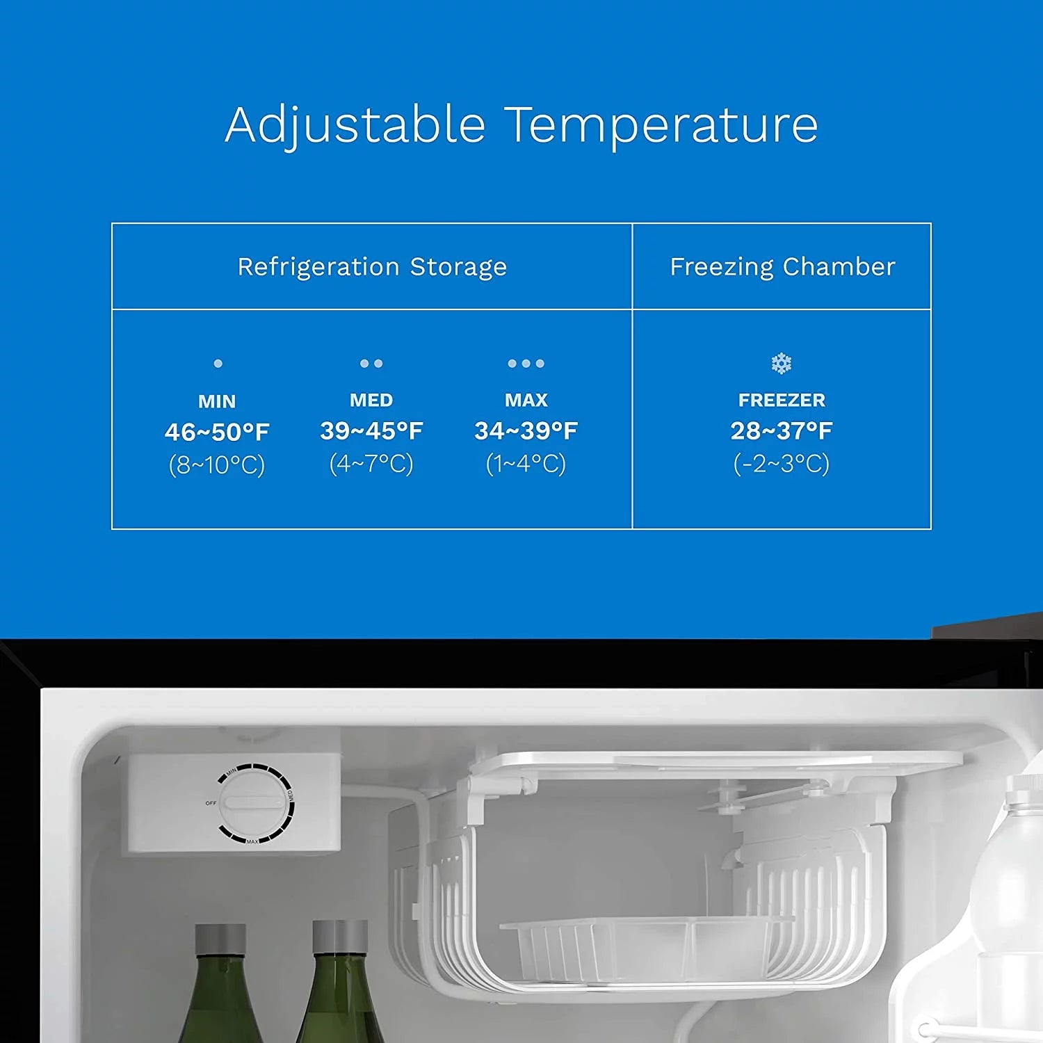 hOmeLabs Mini Fridge 2.4 Cu Ft Under Counter Refrigerator with Freezer P952