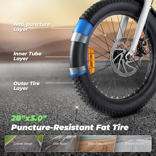 isinwheel U1 Folding Electric Bike, 500W Motor, 20 mph, Black O499