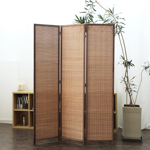 Bamboo Room Divider 6 Panel Folding Screen 67"H x 92.1"W X2437