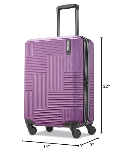 American Tourister Stratum XLT Expandable Hardside Luggage with Spinner Wheels, Jet Black, Carry-On 21-Inch E7418