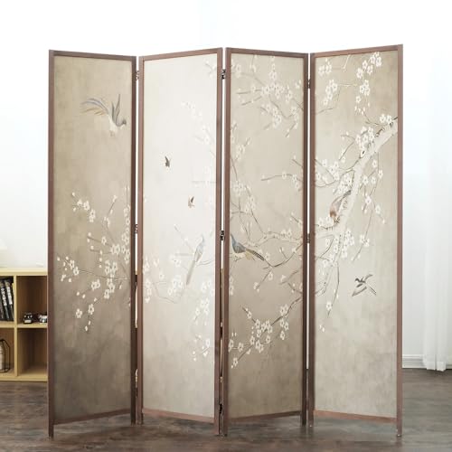 6 Panel Room Divider Screen, Double Faced, Mountain Landscape, 67" H x 94.5" W B114
