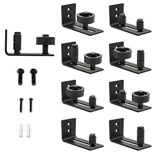 S&Z TOPHAND® 20 in x 84 in Elephant Gray British Brace Knotty Barn Door with 4FT Sliding Hardware Kit G149446