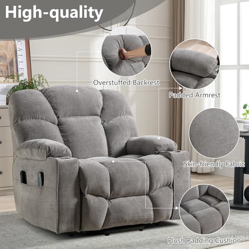 CANMOV Oversized Power Lift Recliner Chair for Elderly, Dual Motor, Brown C110
