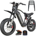 TUTTIO ICT Electric-Bike for Adults Age 16+, Peak 4000W-60V-25AH Electric-Dirt-Bike, 43-49MPH, 20" Fat-Tire-Electric-Motorcycle, Full Suspension E-Bike for Mountain Snow Off-Road School