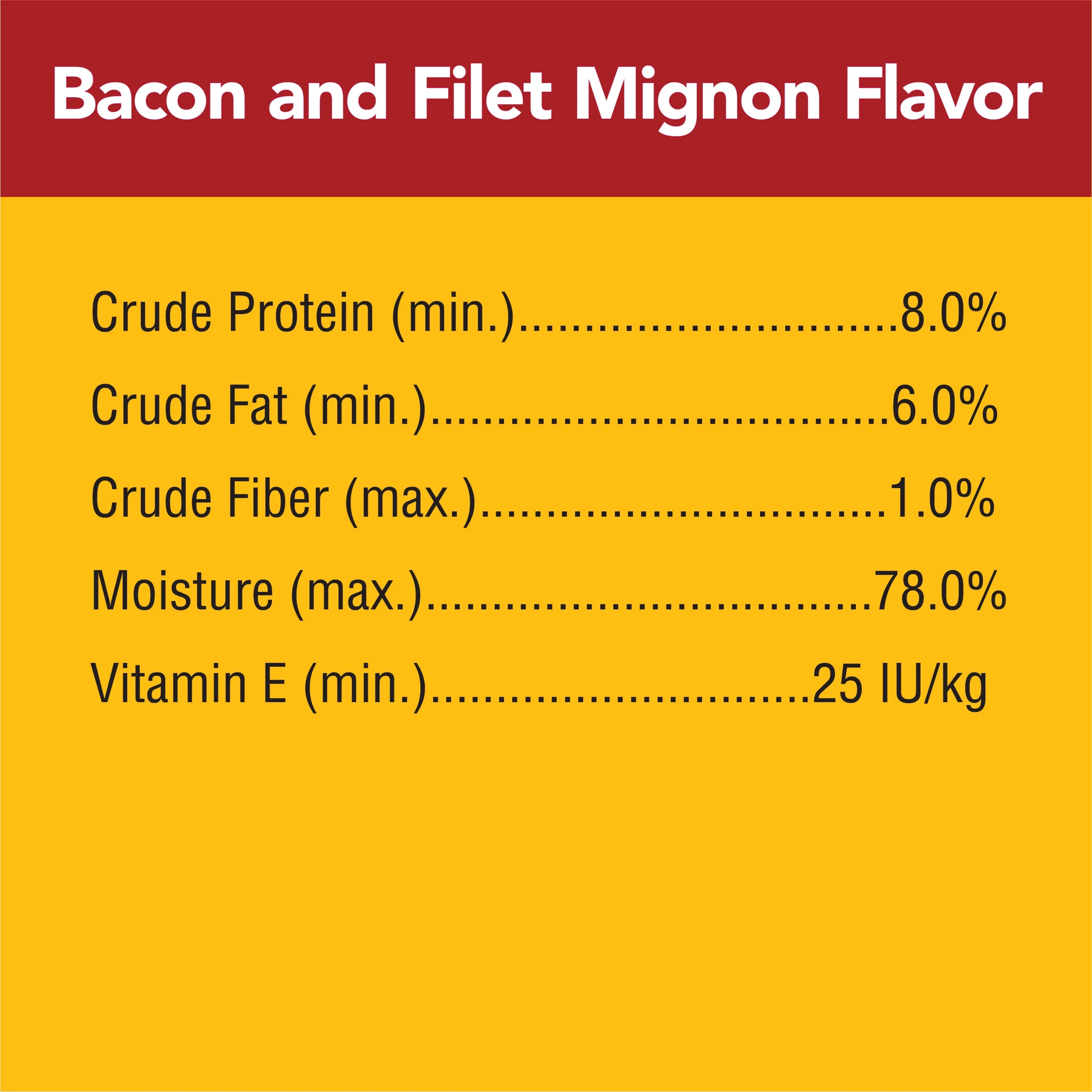 PEDIGREE CHOPPED GROUND DINNER Adult Soft Wet Dog Food, Bacon and Filet Mignon Flavor, 3.5 oz A8144