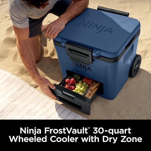 Ninja FrostVault 45QT Cooler with Wheels, Lakeshore Blue M1144