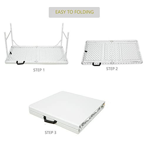 Portable Plastic Folding Table 4ft Heavy Duty Indoor Outdoor Y145657