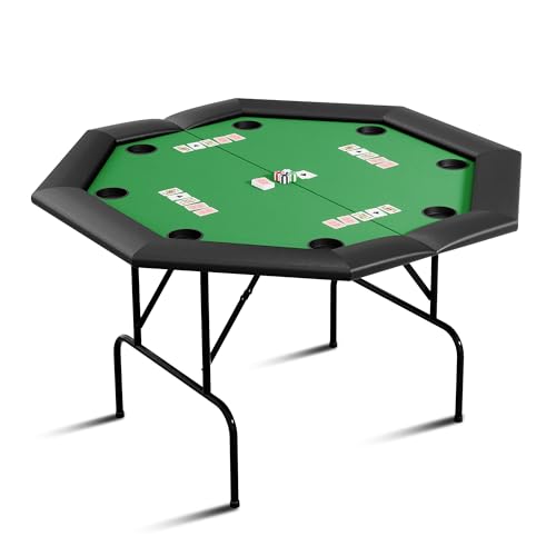 Octagon Poker Table with Metal Legs and 8 Cup Holders Q5999