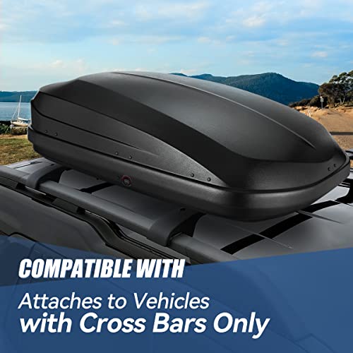 Auto Dynasty Hard Shell Roof Top Car Storage Cargo Carrier, Glossy Black L344