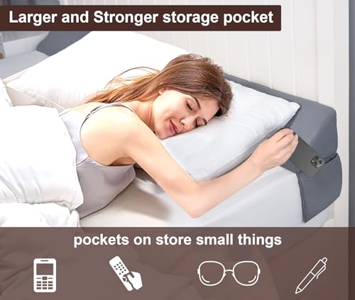 Vekkia King Bed Wedge Pillow for Headboard Mattress Gap Filler, Blue 76"x10"x6" C139495