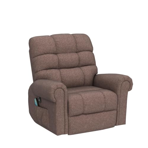 ANJ Large Power Lift Recliner Chair with Massage and Heat for Elderly, Camel Z8802