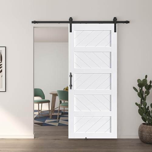 JUBEST 36" x 84" Sliding Barn Door Kit with Hardware, Black R91690