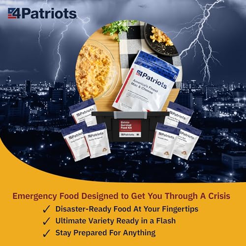 4Patriots Emergency Entree Food Kit – 128 Freeze-Dried MRE Survival Meals, 25 Year Shelf Life X979