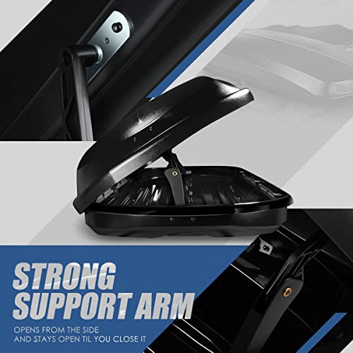 Auto Dynasty Hard Shell Roof Top Car Storage Cargo Carrier, Glossy Black L344