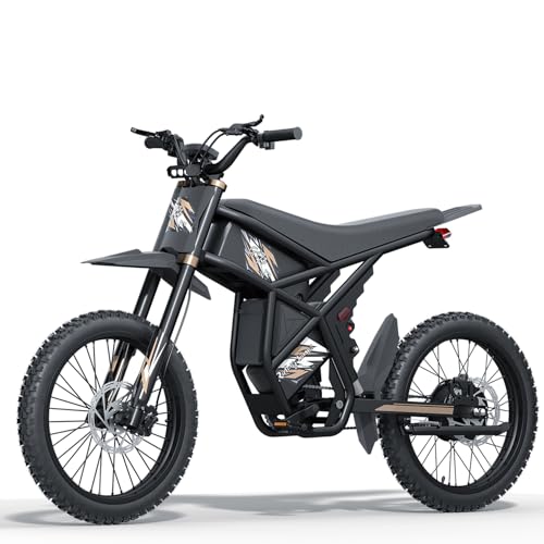 Riding'times Upgraded GT73/GT73PRO Electric Dirt Bike for Adults 2400W/3000W, Max 37/50 MPH & 85 Mile Long Range Ebike with 25" Motorcycle Tires, 1747Wh/2160Wh Dual Battery E Bike, Full Suspension
