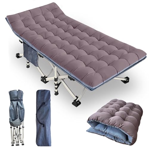 Camping Cot with Thick Pad, Folding Bed, Heavy Duty with Carry Bag I101