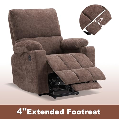 Power Lift Recliner Chair with Heat and Massage for Elderly, Coffee J9646