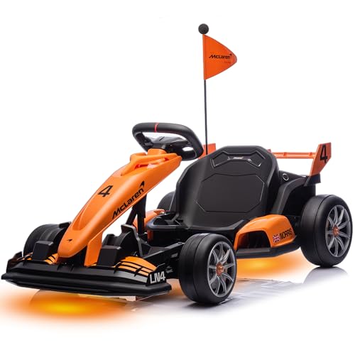 McLaren Licensed Electric Drift Kart for Kids Ages 6+, 400W, 24V Orange I986787
