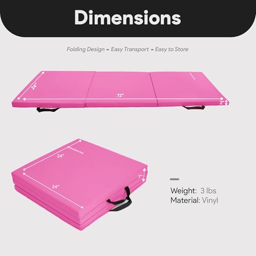 BalanceFrom Folding Gymnastics Mat, Thick Yoga & Workout Pad, Blue S867369