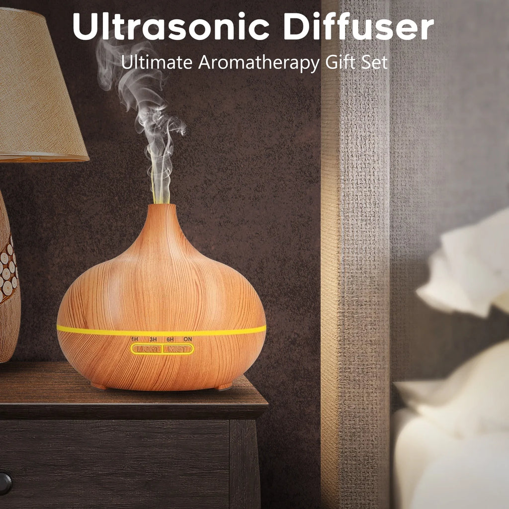 Essential Oil Diffuser 550ml Ultrasonic Aromatherapy Gift Set Y257385