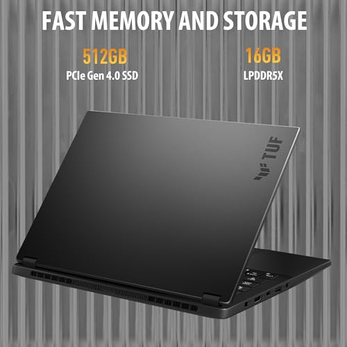 ASUS TUF Gaming A14 Copilot+ PC Gaming Laptop, 14” 165Hz Display, AMD Ryzen AI 7, NVIDIA GeForce RTX 4050, 16GB RAM, 512GB SSD, Windows 11 Home Q36747