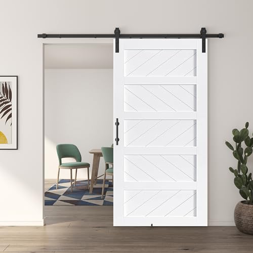 JUBEST 36" x 84" Sliding Barn Door Kit with Hardware, Black R91690