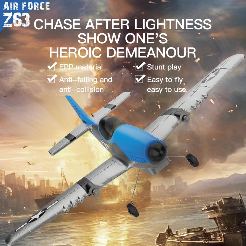 RC Airplane 3 Channel Ready to Fly with 6-Axis Gyro for Kids Beginners V2168