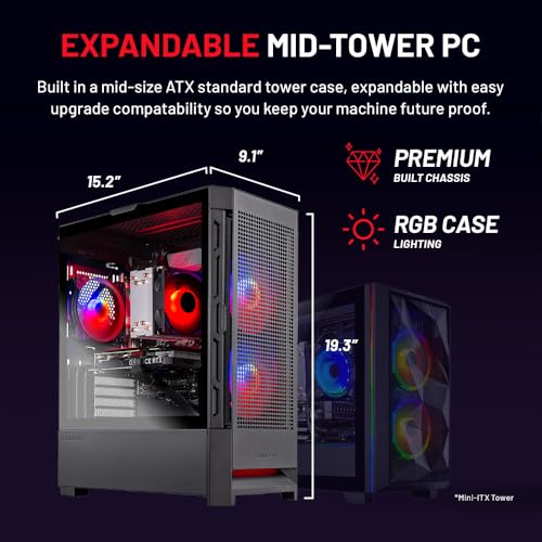 Skytech Blaze4 Mini Gaming PC Desktop, Ryzen 7 5700, RTX 4060, 1TB SSD, 16GB RAM W80305