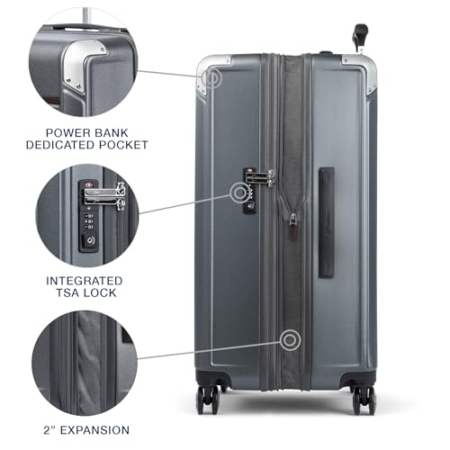 Travelpro Platinum Elite Hardside Expandable Carry-On Luggage, 8 Wheel Spinner, TSA Lock, 20-Inch X826544