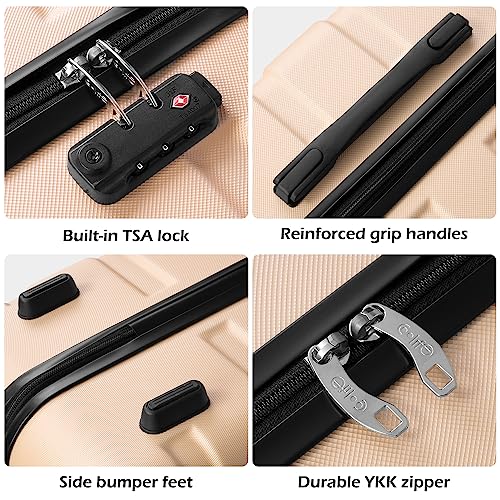 Coolife Luggage 4 Piece Set Spinner Hardshell TSA Lock P1083